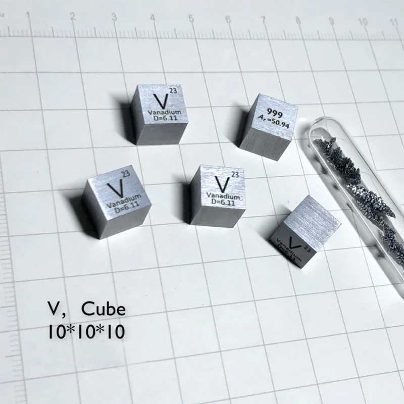 Ванадиевый Металл V Cube 99.9% образец элемента в периодическом элементе 10x10x10 мм |