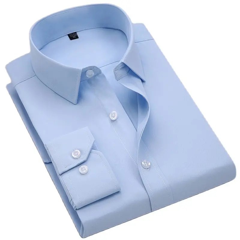 

Мужская однотонная Классическая рубашка, белая или синяя однотонная приталенная деловая рубашка с длинными рукавами, без нагрудного карма...