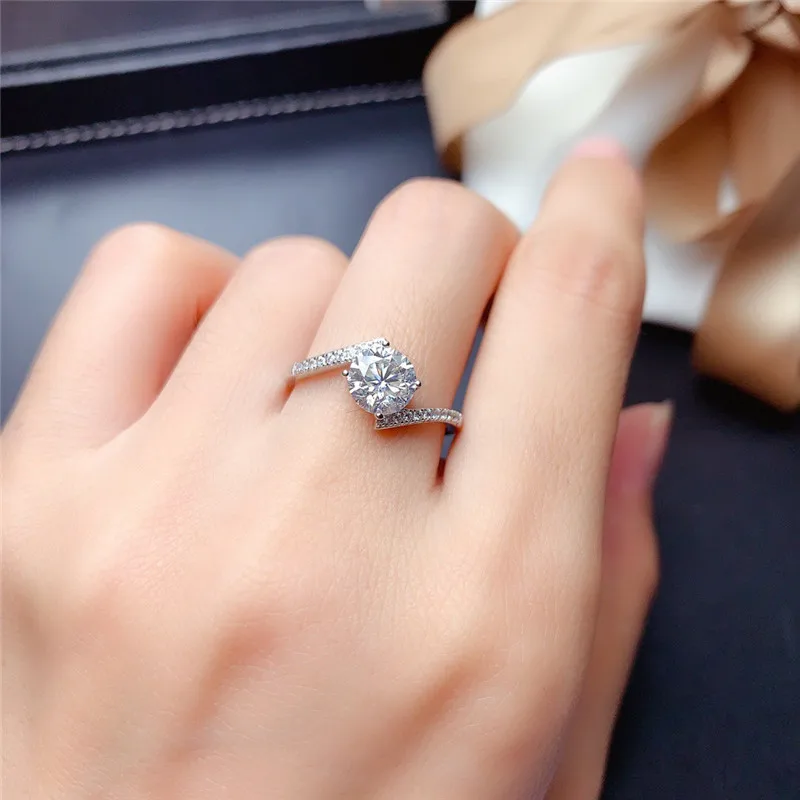 

3ct moissanite ring 9mm vvs diamond test lab passed fine jewelry for female engagement party royal gift 925 sterling silver