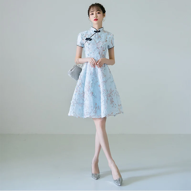 Китайское платье vestidos mujer женское шелковое атласное cheongsam qipao Дракон и Феникс цветок китайское традиционное платье - Цвет: color2