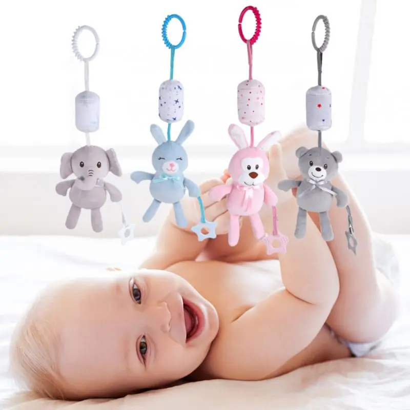 

Baby Kids Rattle Toys Cartoon Animal Hand Bell Infant Teether Crib Stroller Hanging Pendant Newborn Comforter Gift