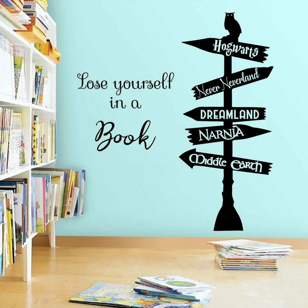 

Reading Book Story Newel Motivation Quotten Wall Stickers Vinyl Boys Kids Library Room Daycare Kindergarten Decor Decals DW20118