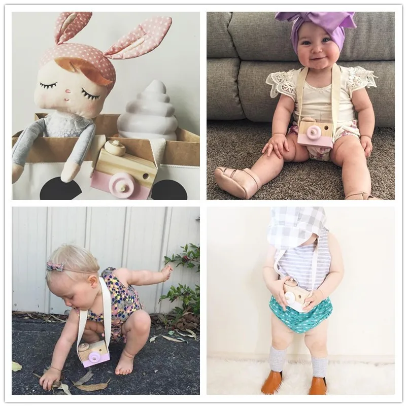

Cute Hanging Wooden Camera Toys Baby Kids Safe Natural Educational Toys for children Fashion Home Photography Prop Decor Gifts