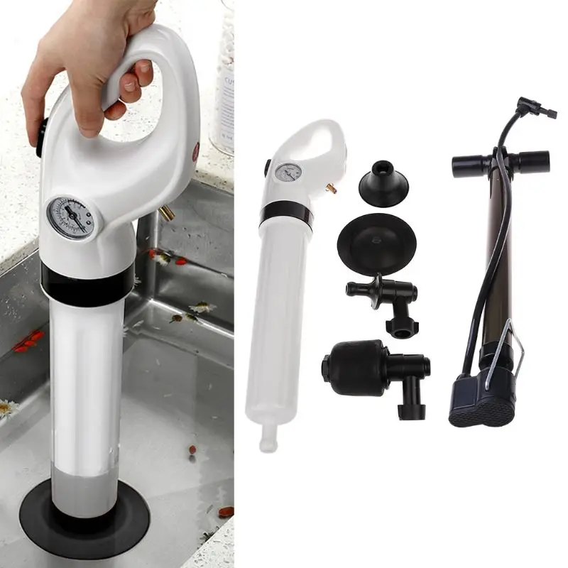 

High Pressure Pump Cleaner Dredge Toilet Plunger Air Drain Blaster Sink Pipe Clogged Remover Bathroom Pipe Bathtub
