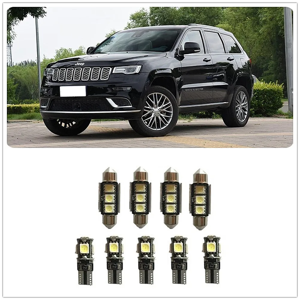 9 шт. Белый светодиодный комплект интерьера для Jeep Liberty Patriot Renegade TJ Wagoneer Wrangler 1990