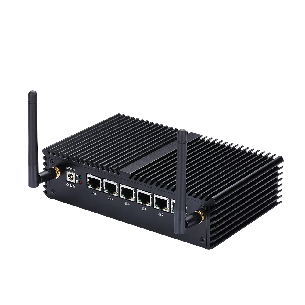 Настольный ПК AES NI без вентилятора с 6 домашними роутерами LAN Q500G6 Celeron 3855U 3865U Core I3 I5