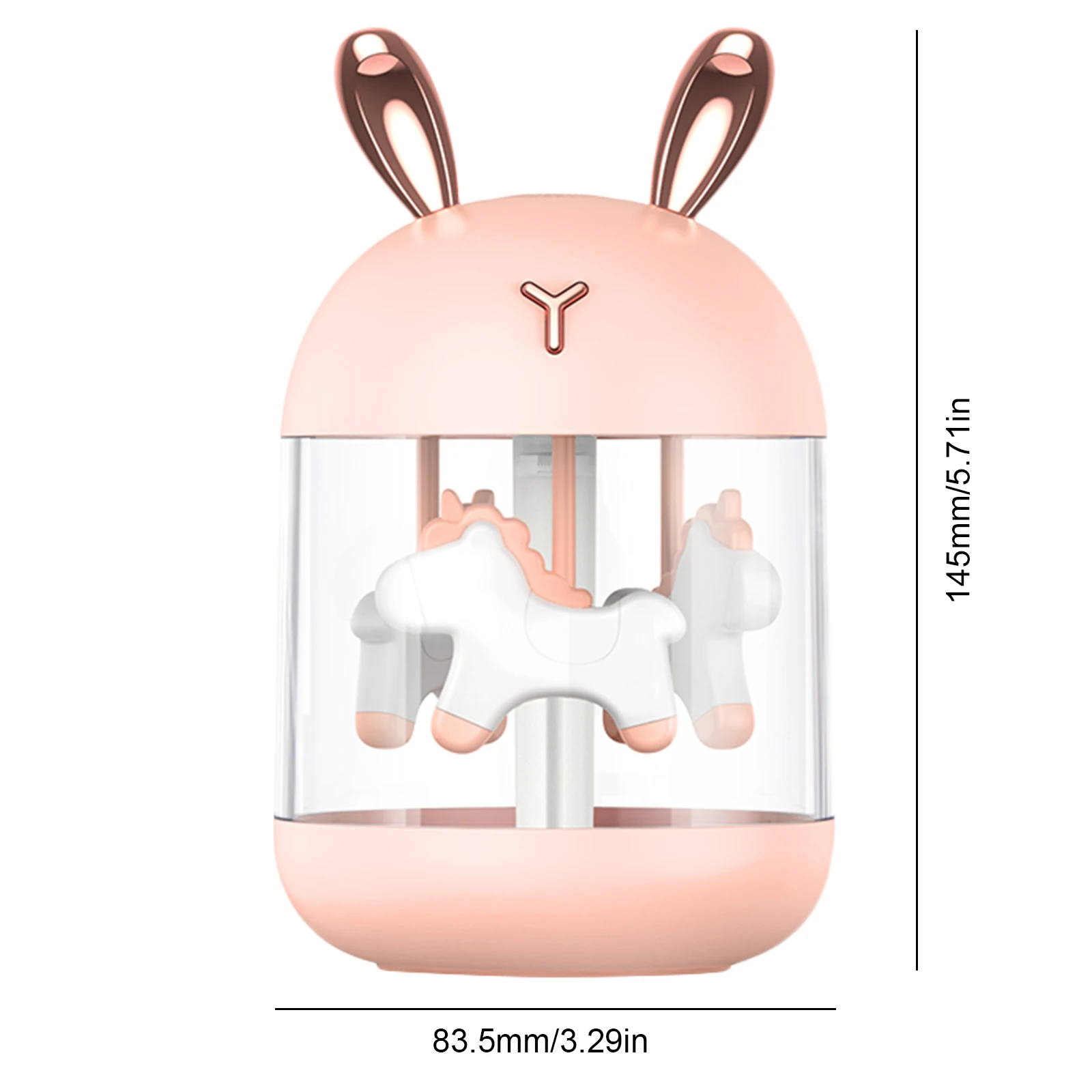 

300ml Mini Air Humidifier Aroma Essential Oil Diffuser for Home Car USB Fogger Mist Maker with Carousel LED Night Lamp