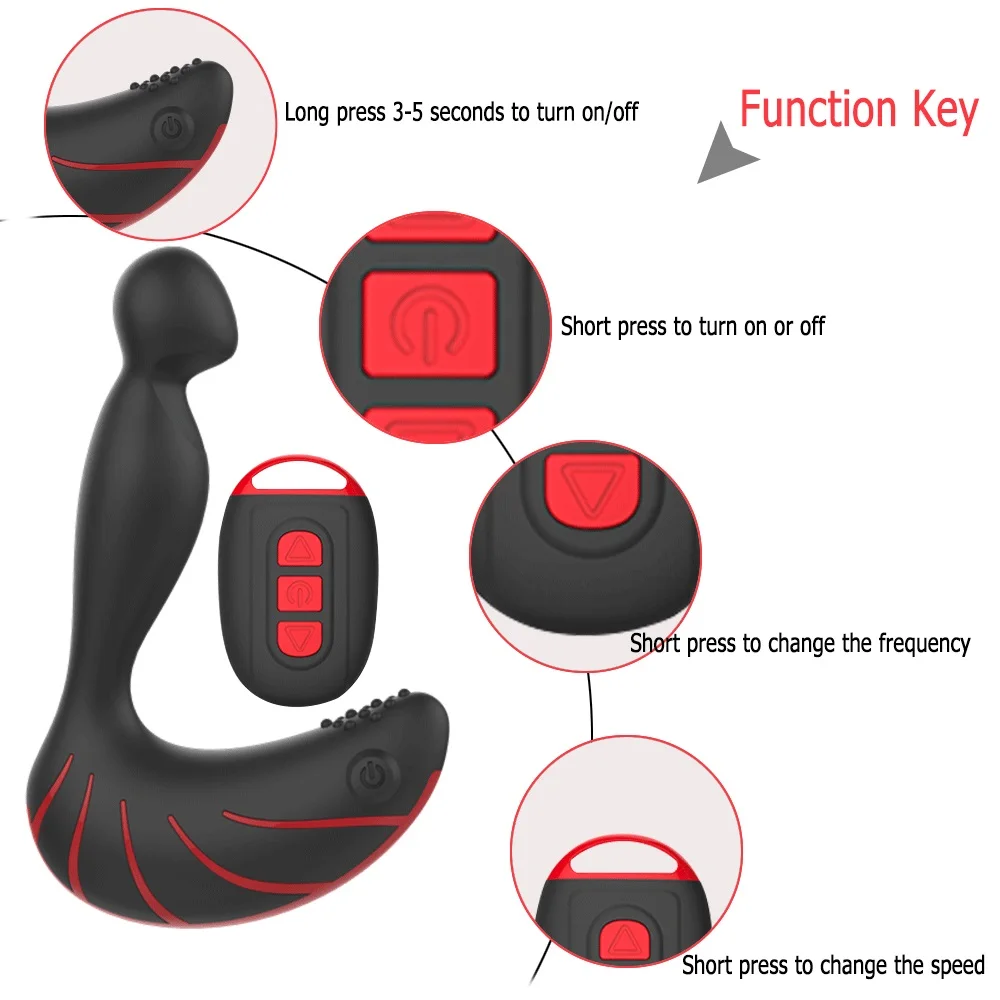 Wireless Remote Control Anal Vibrator Prostate Massage Anus Butt Plug 10 Modes Vibrating Sex Toys for Men Male Masturbator U124 | Красота и