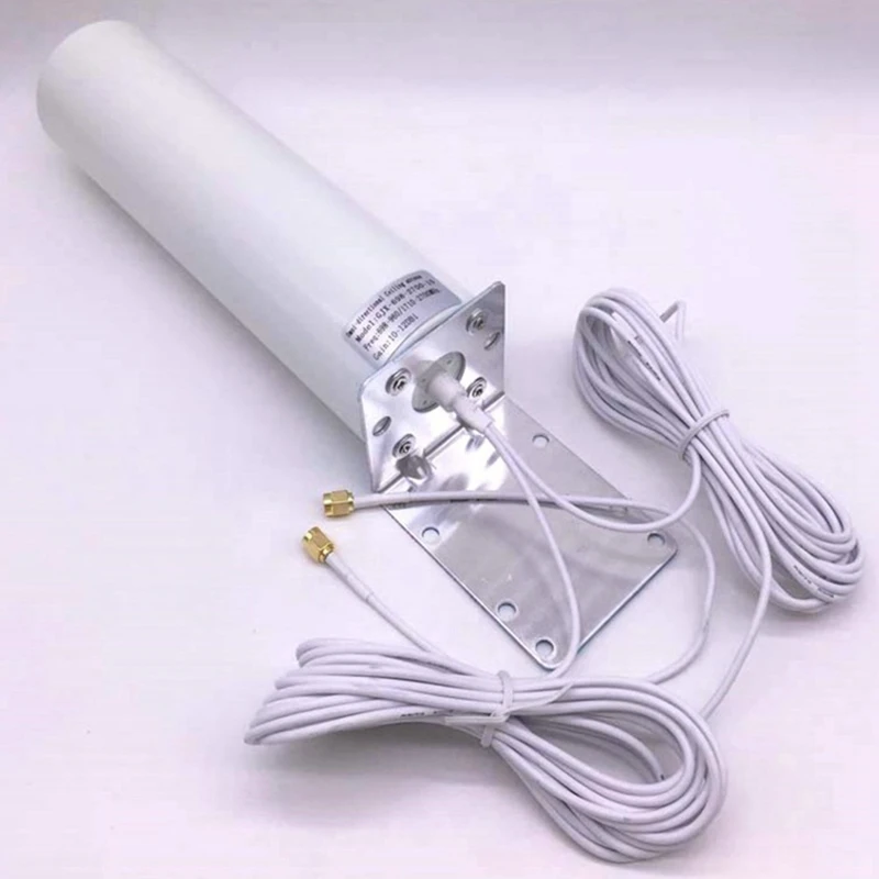 3G 4G LTE External Antenna Outdoor with 5M Dual SlIder CRC9/TS9/SMA Connector for 3G 4G Router Modem