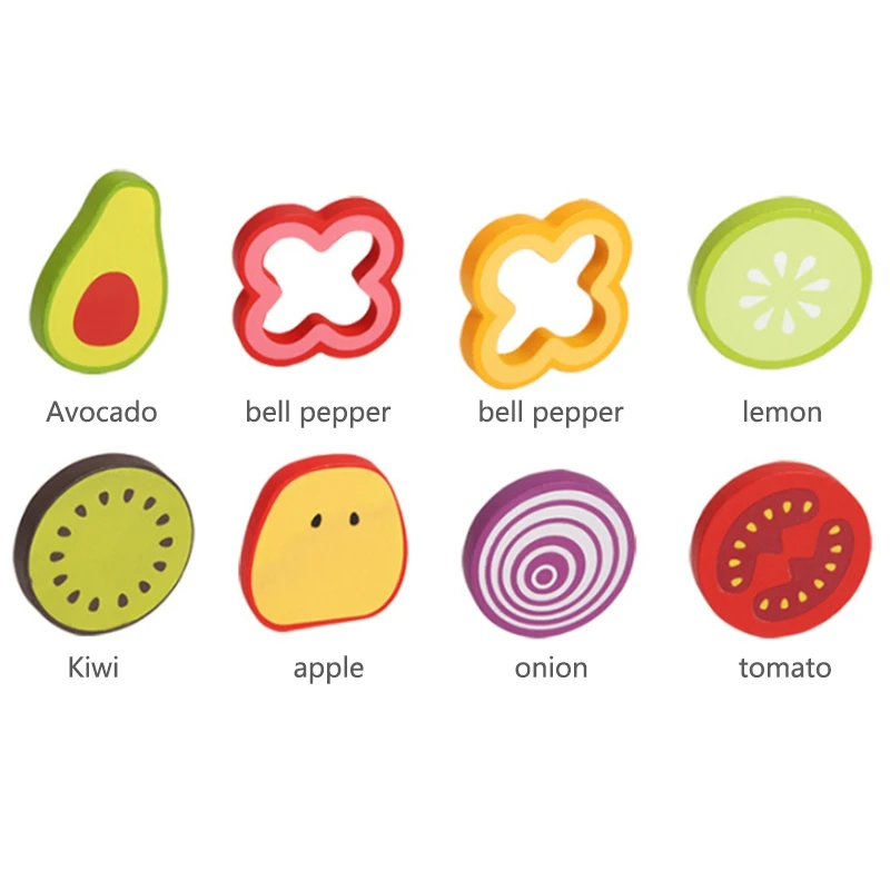 

Children's Simulation Fruit and Vegetable Salad Kitchen Simulation Food and Vegetables Cognitive Puzzle Wooden Toys
