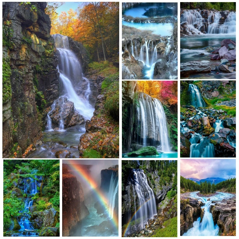 

Алмазная живопись «красивая национальная река Водопад» 5D «сделай сам» искусство полная вышивка крестиком пейзаж мозаика вышивка домашний декор