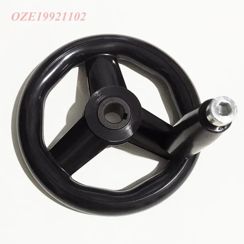 1pc M8 Thread Dia. Woodworker Table Belt Drive Saw Tilt Revolving Handle Wheel Black for 12mm x 125mm 16mmx160mm