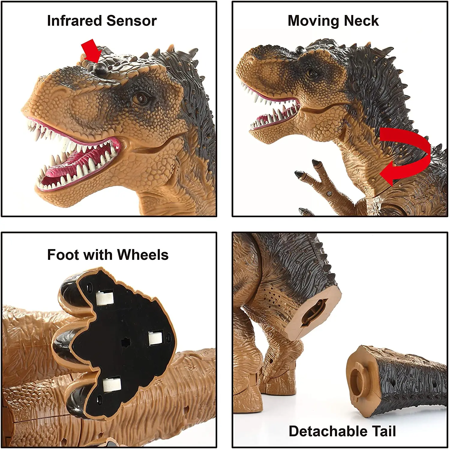 Игрушка динозавр Jumbo RC T Rex светильник кой и звуком электронный ходячий спрей
