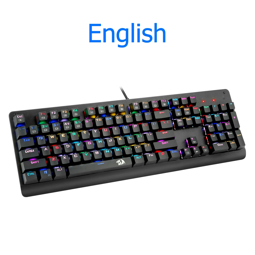 Redragon, новинка, K581, RGB, USB, Механическая игровая клавиатура, синий переключатель, светодиодная подсветка, 104 ключ, Проводная компьютерная игра, FPS, мопс, Overwatch - Цвет: K581RGB