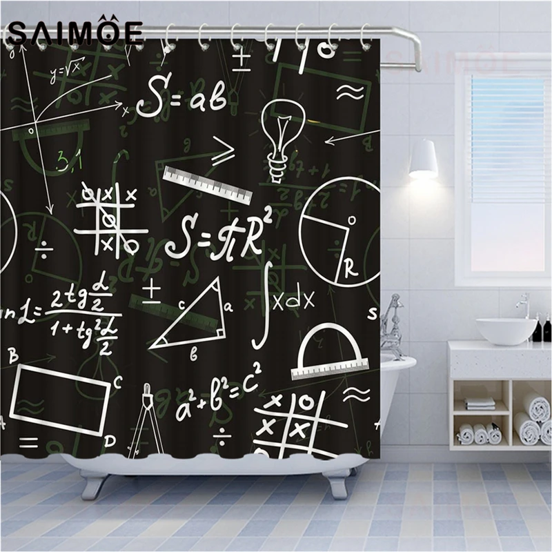 Штора для душа Atomax Science водонепроницаемая Математическая теория физических