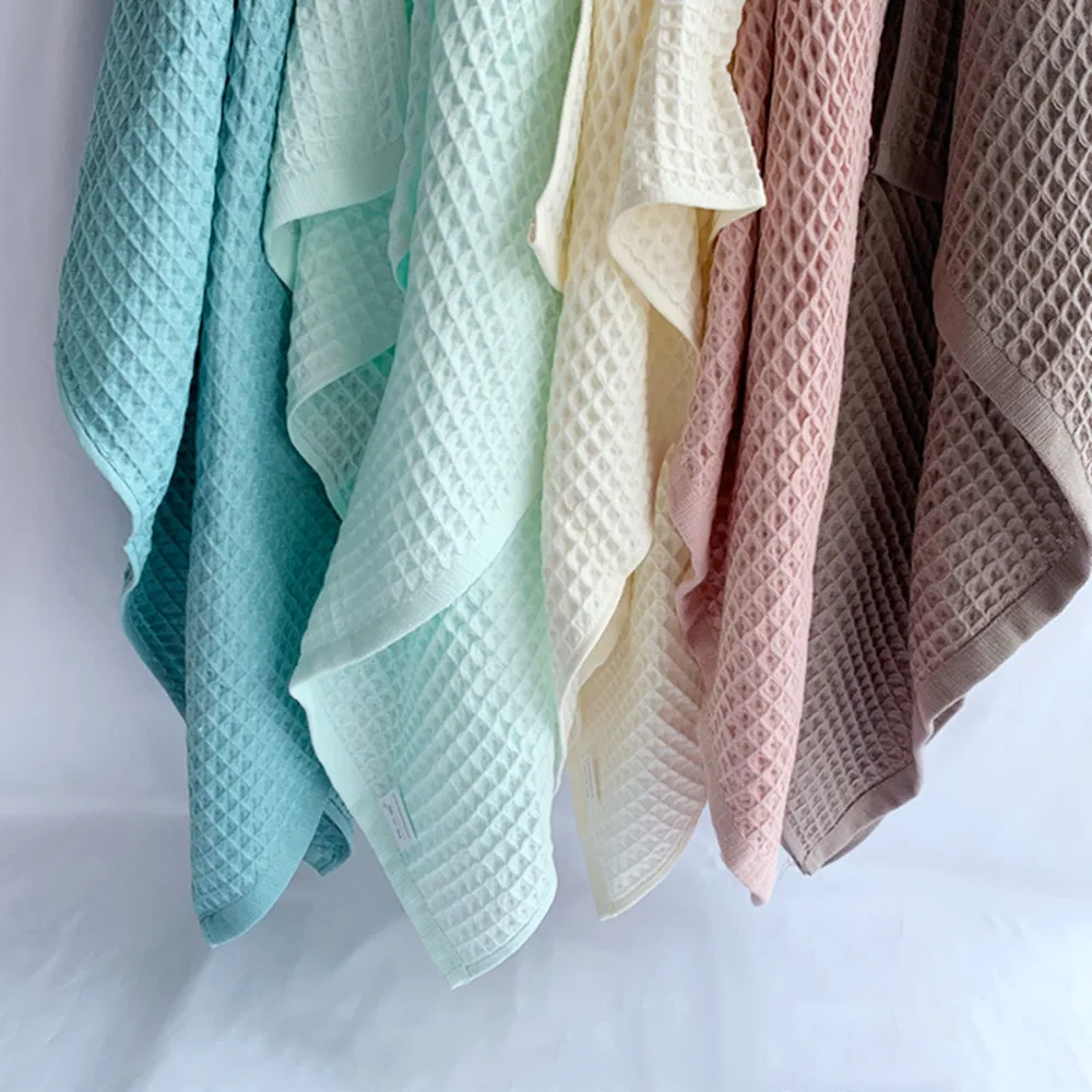 Хлопковое вафельное полотенце одеяло для детской кровати легкий покрывало