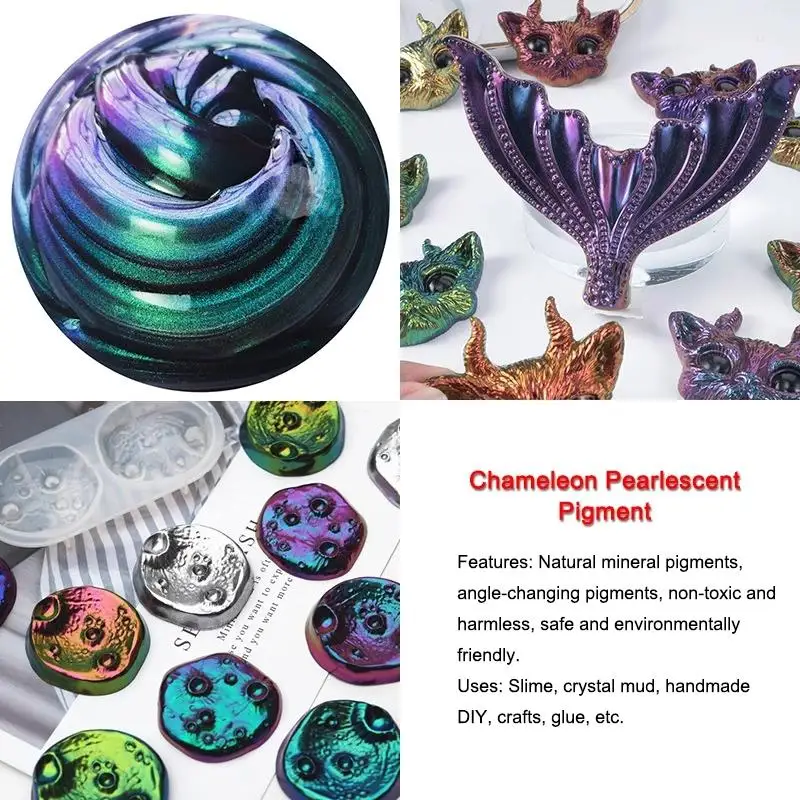 Жемчужный глиттер для эпоксидной смолы Chameleon Powder набор пигментов Магический диско DIY краситель для изготовления ювелирных украшений.