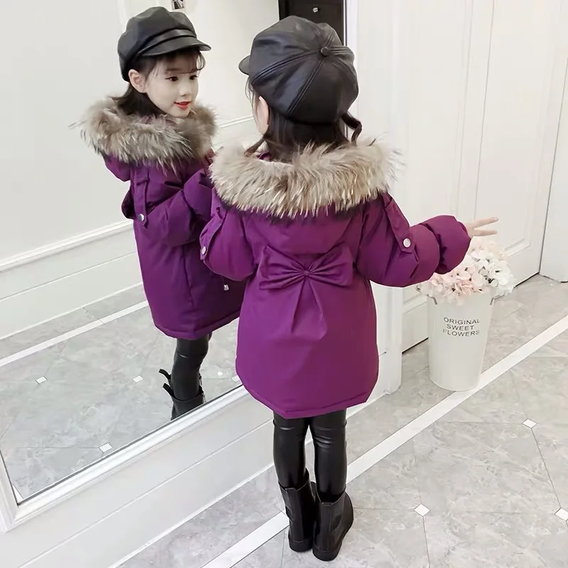 Зимняя детская одежда пуховая хлопковая куртка теплая из искусственного меха