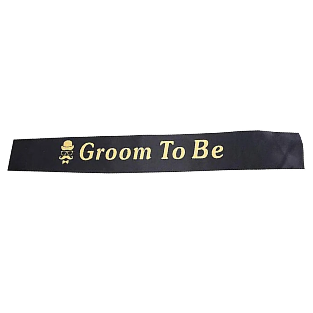 

160x9.5cm Groom To Be Sash Band With Golden Words Bacherlorette Party Supplies