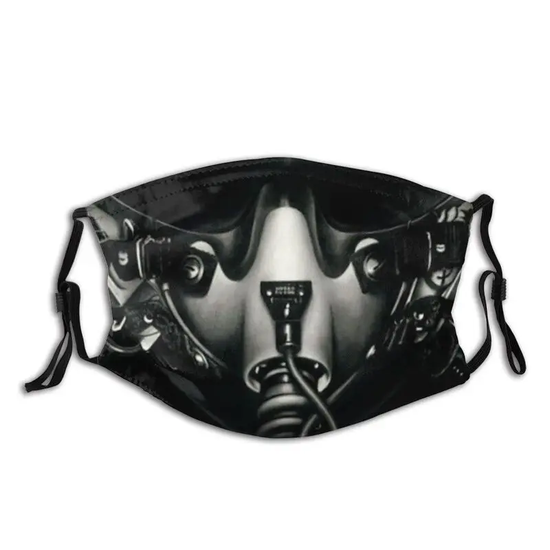 

Fighter Pilot Washable Unisex Mouth Face Mask Airplane Aviation Dustproof Protection Cover Respirator Muffle Mask with Filters