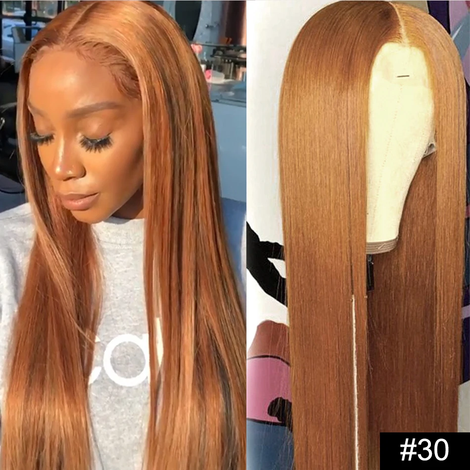 

SPARK Ombre #27 Honey Blonde Brazilian 4x4 Lace Closure Wig Straight 30 32inch 99JLong 13x4 HD Lace Frontal Human Hair Wigs Remy