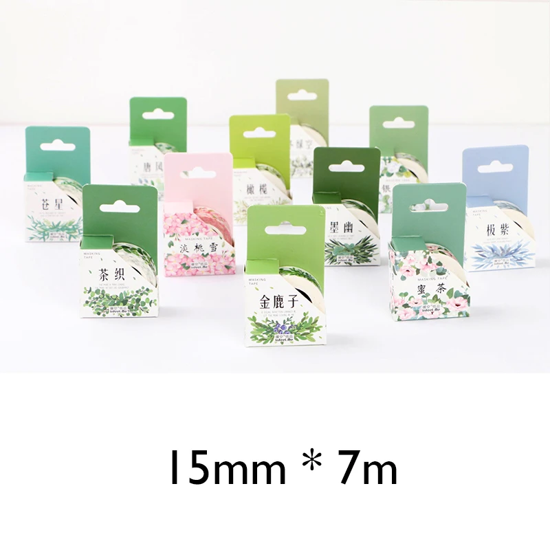 Лента для маскировки цветов растений 15 мм * 7 м милая Васи Скрапбукинг японская