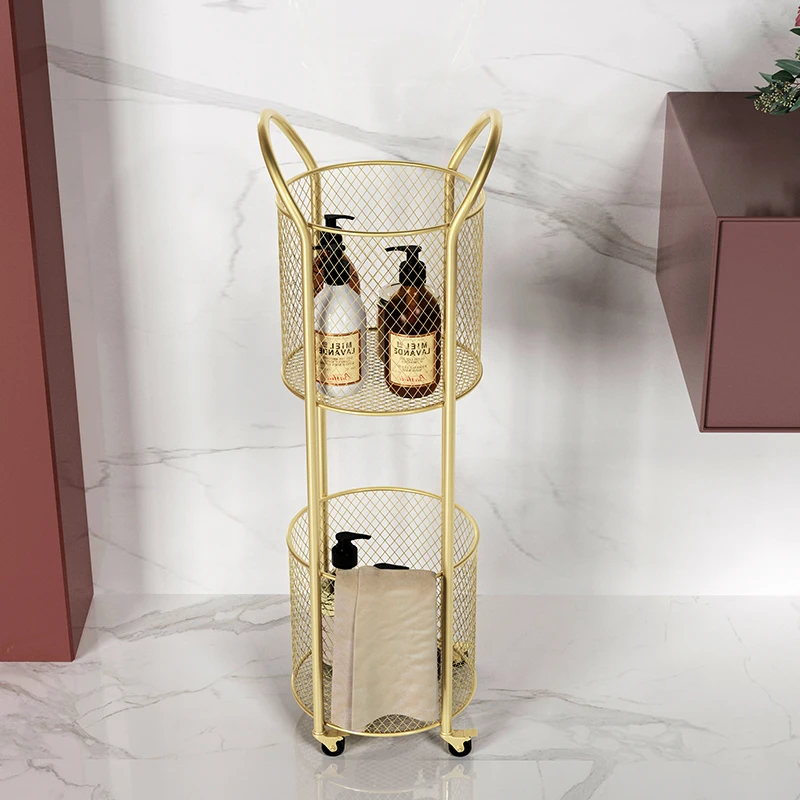 

Nordic modern creative bathroom storage rack bedroom toilet corner removable golden creative corner decorative frame LB60816
