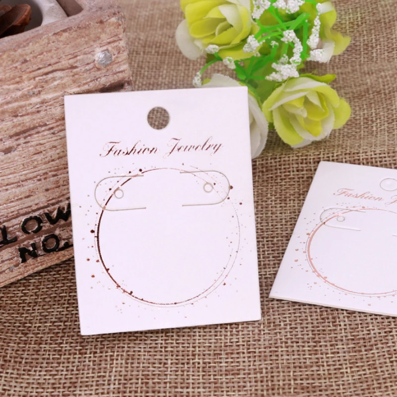 

20pcs 4.5*5.8cm Card Earring Necklace Display Cards Bronzing Cardboard Earring Package Hang Tag Jewelry Display Card Accessories