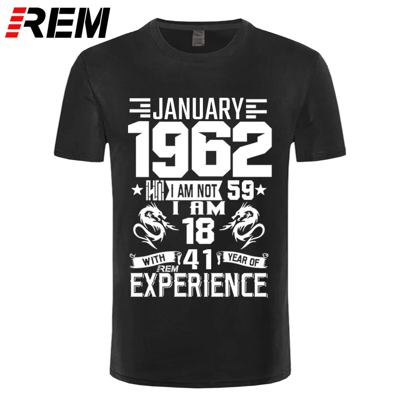 

2021 NEW January February March April May June July 1962 YEARS August September shirt Men's Short Sleeve T shirt Printed Casual