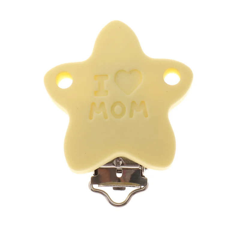 Fkisbox 2pcs Mouse Pacifier Clip Silicone Bead Baby Teether& Plastic Teething Accessories Nipple Clasps Toy DIY Round Koala