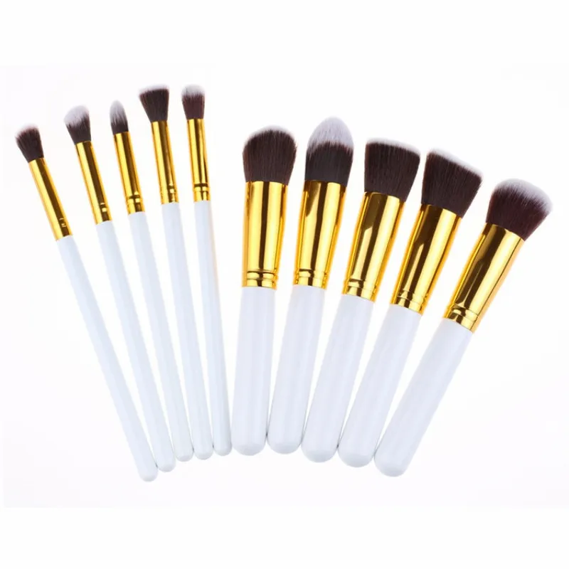10 Pcs Professional Facial Eye Shadow Blending Brush Set High Quality Makeup Brushes Kits Soft | Красота и здоровье