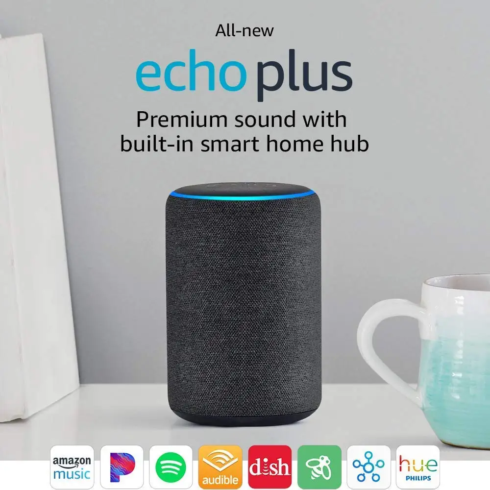 

Amazon Echo Plus 2nd Gen Intelligent Voice Assistant AI Bluetooth Speaker 360 Dolby Sound Effect Lntelligent Home Control System