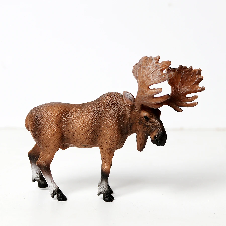 Реалистичная ручная роспись Дикая природа Wildebeest Moose игрушка фигурка модель