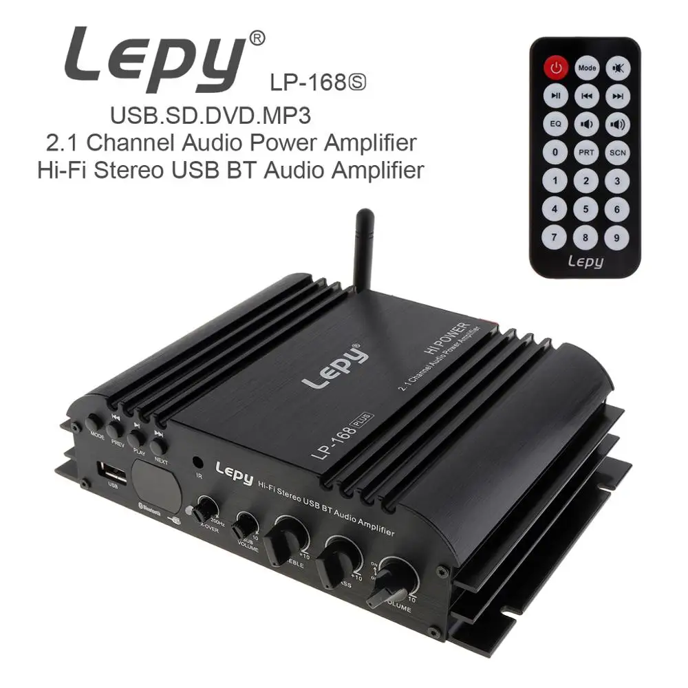 Аудио усилитель LP-168S 45 Вт X2 Hi-Fi стерео USB Bluetooth автомобильный аудио усилитель EDR Bluetooth 2,1 канальный сабвуфер U диск для автомобиля