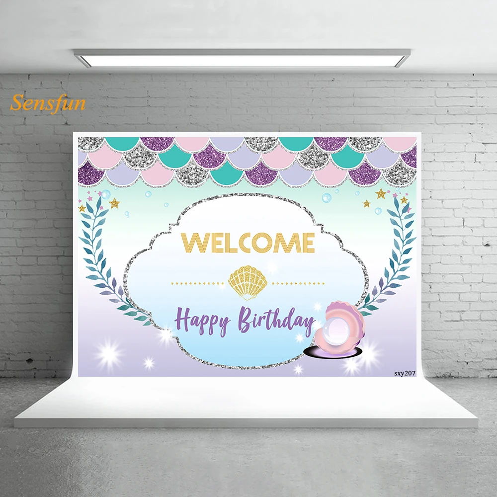 Фон для фотосъемки LEVOO с изображением морского дна жемчуга русалки день рождения