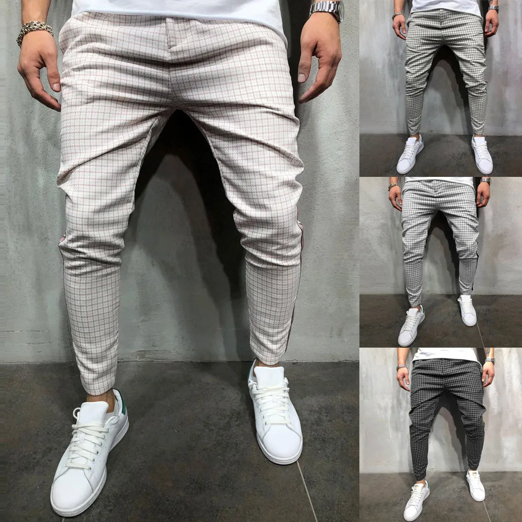 Men Stripe Splicing Overalls Pocket Sport Work Casual Trouser Pants streetwear pantalones hombre joggers sweatpants Dropshipping | Мужская