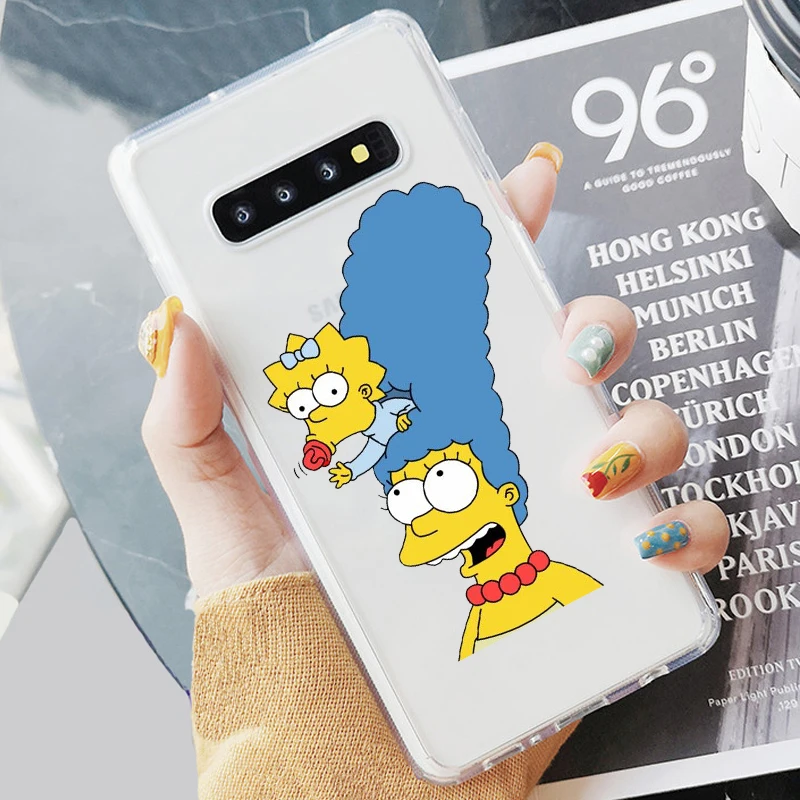 Гомер J. Симпсон забавные Барта Симпсона, мягкий, с бесцветным прозрачным TPU чехол для телефона для samsung S6 S7 edge S8 S9 плюс S10+ S10E Lite A50 A30 A10 задняя крышка - Цвет: TPU