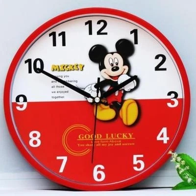 

2021 Disney Mickey Minnie Wall Clock Electronic Smart Luminous Timer Wake Up Children's Desktop Alarm Clock Bedroom Decoration