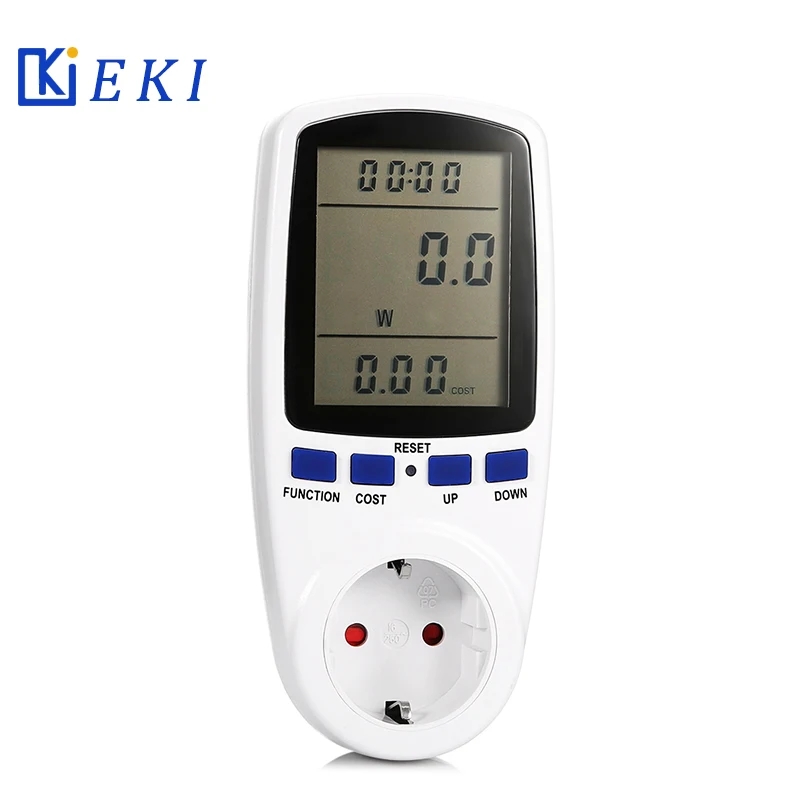 

EU Plug AC Power Meters 230v Digital Voltage Wattmeter Power Consumption Watt Energy Meter Electricity Analyzer KWH Monitor