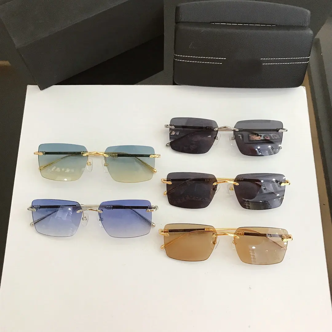 

2021 Trendy Maybah Sunglasses Women Luxury Fashion Gradient Rimless Shaded Big Metal Frame Square Sun Glasses Men