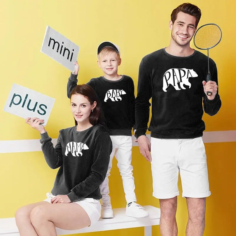 

Cotton Family Matching Sweatshir Mother Daughter Long Sleeve Letter Print Tops Clothes Spring Dad Mommy And Me Soft Sweatshirt