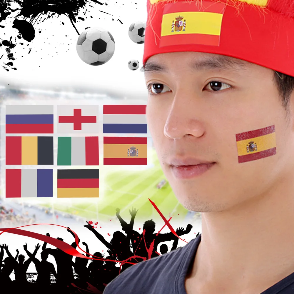 ANSELF 10 шт./компл. национальный флаг Временные татуировки тела лицевая наклейка