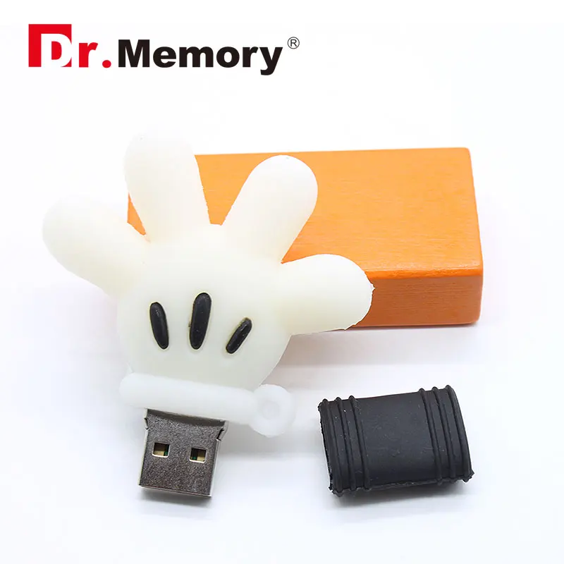 

USB флеш-накопитель Dr.Memory Pen Drive 32 ГБ, 128 ГБ, 64 ГБ, 16 ГБ, 8 ГБ, 4 Гб, милый мультяшный USB-накопитель с белой ладонью