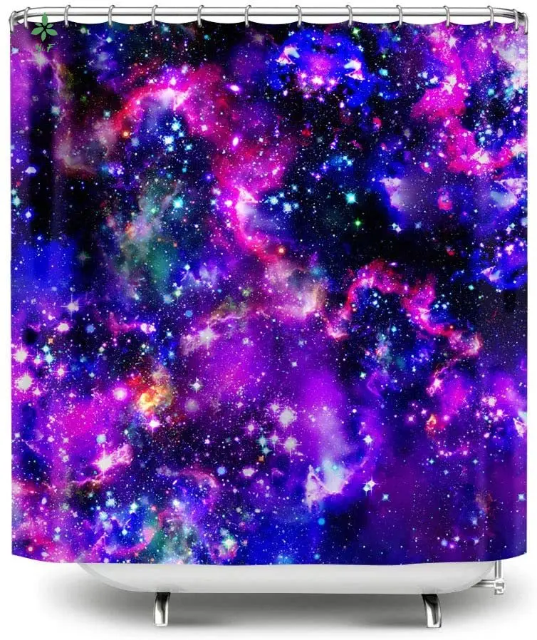 

Purple Nebula Galaxy, Waterproof Polyester Shower Curtain Bathroom Decoration