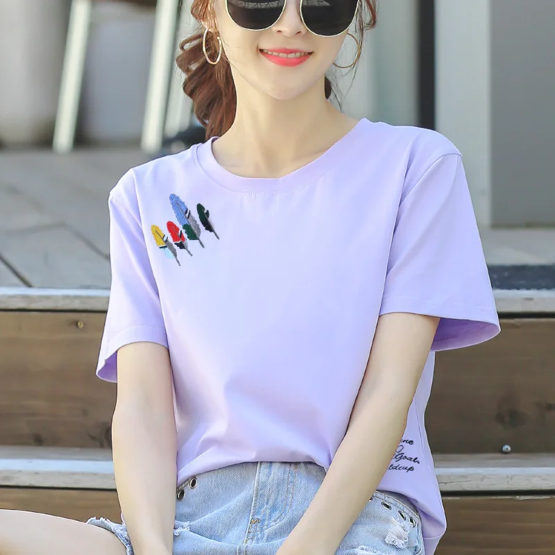 

Summer t shirts T-shirt Women 2019 camisa feminina Cotton Female T Shirts White