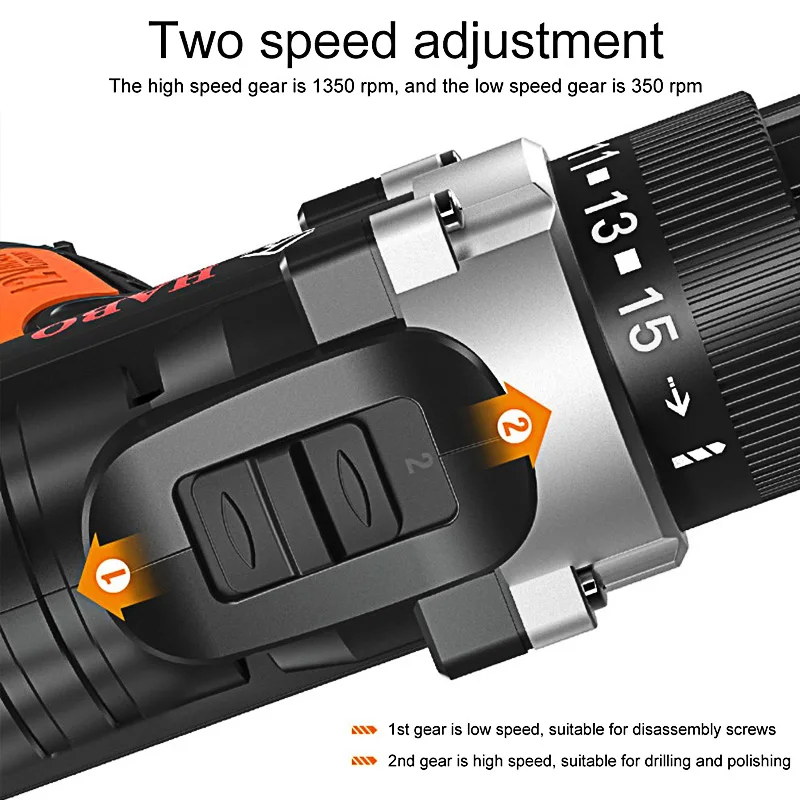 

Electric Screwdriver Cordless 2 Battery Lithium 25V 36V Drill Power Tools Professional 2 Speed Screwdriver Screw Driver