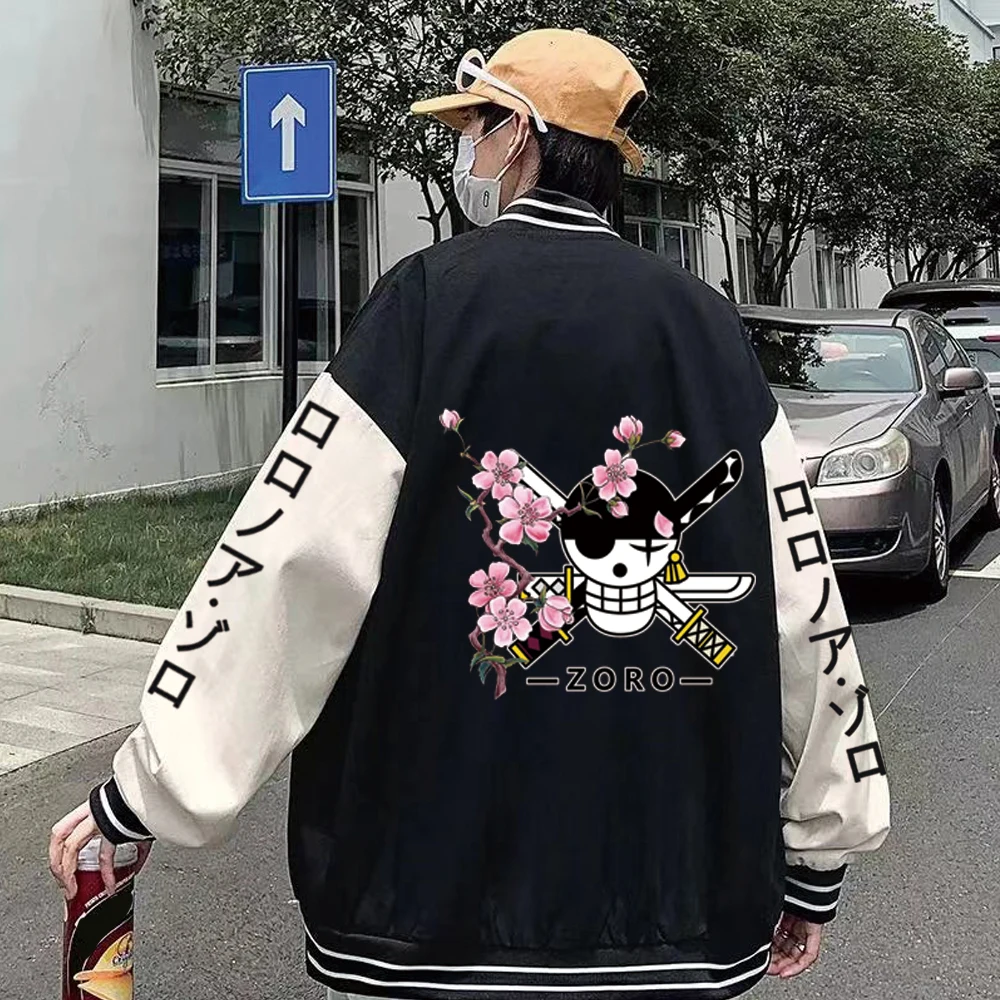 

Anime One Piece Baseball Uniform Men's Flight Jacket Men's Roronoa Zoro Spring Jacket Couple Brand Men's Coat 2021 New
