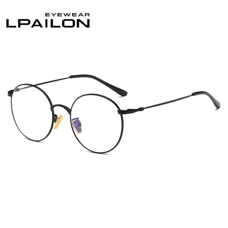 

LPAILON Eyeglasses Frame Clear Lens Glasses Round Fake Glasses Spectacles Optical Glasses Frame Transparent
