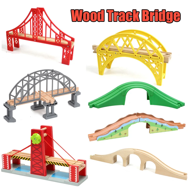 

Beech Wooden Train Track All Kinds Of Bridge Accessories For Wood Track Fit For Brand Tracks Railway Toys For Children Gifts
