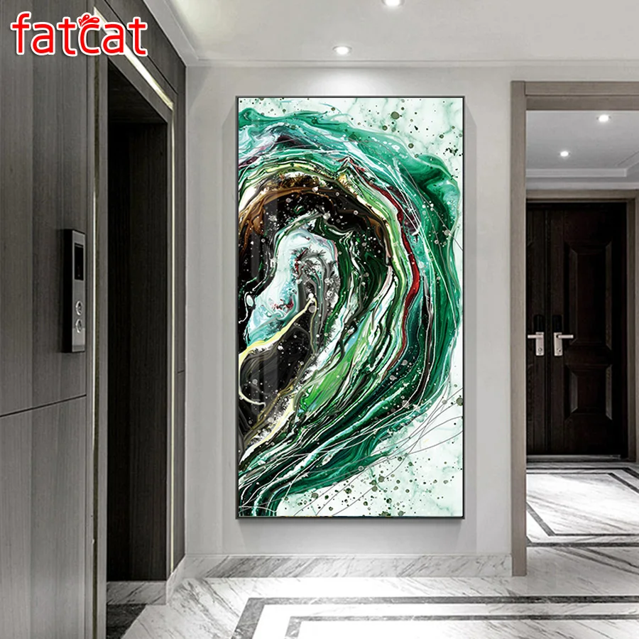 

FATCAT Abstract line landscape Large Diy Diamond Painting Full square round drill 5d Diamond Embroidery sale Mosaic AE2126